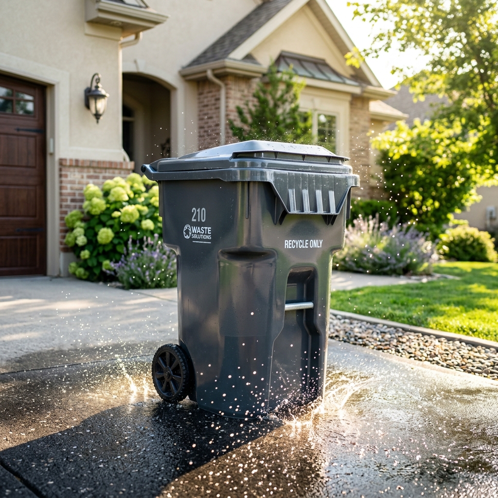 Sparkling clean trash bin